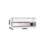 Chladicí nástavná vitrína PREMIUM - 1200x395 mm - 4× GN 1/3
