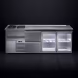 Banco Birra PREMIUM PLUS - 2500x700mm - 2 Porte in vetro & 2 Cassetti