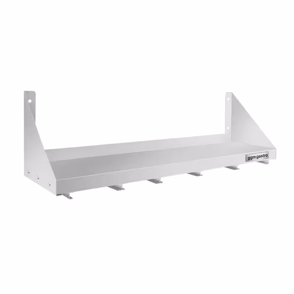 Commercial Stainless Steel Wall Shelf for Containers 5x GN 1/6 - 1000x300mm - with Single Tier