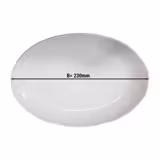 (6 pcs) CLASSICO | Platter - oval - Porcelain - 230x130mm - White