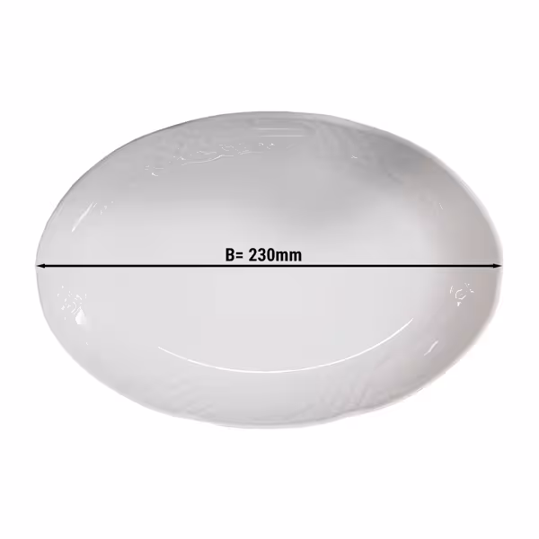 (6 unid) CLASSICO - Prato Raso oval - Porcelana - 230x130mm - Branco