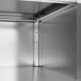 Rozsdamentes acél munkaszekrény PREMIUM - 600x600 mm - nyílóajtós - tart.: HACCP vágódeszka, zöld