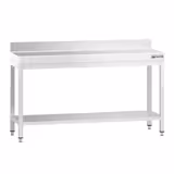 Table de travail inox PREMIUM - 1600 x 700 mm - avec tablette inférieure & Dosseret