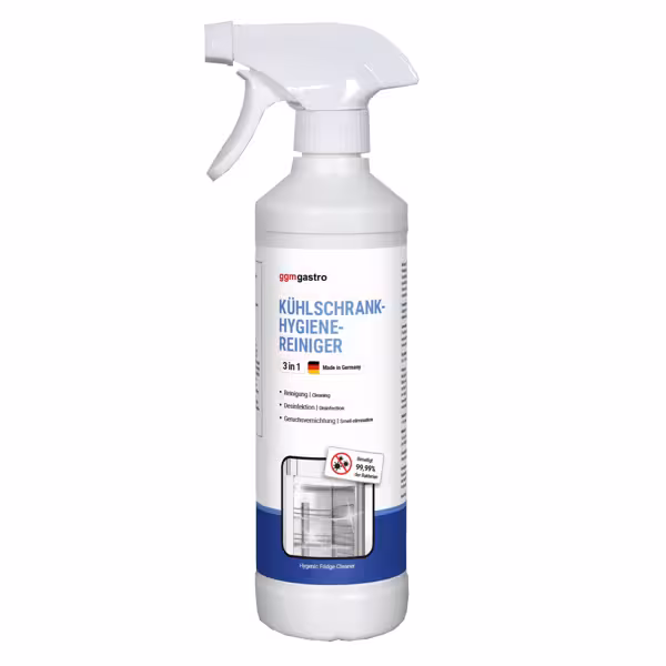 Kylmälaitteiden hygieniapuhdistusaine - 500 ml - Käyttövalmis, desinfioiva; Elintarvikekosketukseen soveltuva