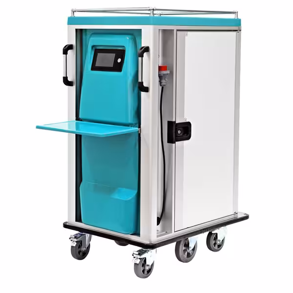 Ziekenhuis servicewagen warm & koud - incl. 24 speciale dienbladen 50/50