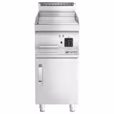 Fry Top Elettrico Professionale - piastra al cromo duro - 4,5 kW - Liscio - Superficie di cottura: 395x500mm - incl. base armadiata con 1 porte