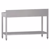 طاولة عمل ستانلس ستيل ECO - 1400x700mm - مع رف سفلي & حاجز خلفي