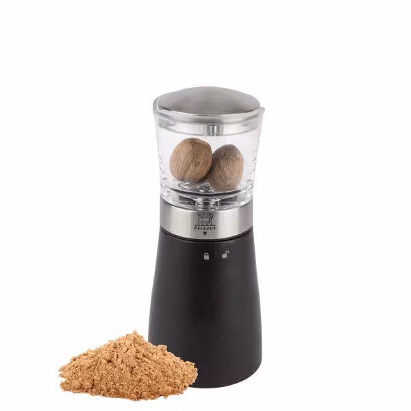 (6 pieces) PEUGEOT | DAMAN-MADRAS - Nutmeg Mill - Stainless Steel/Chocolate - Height: 150mm