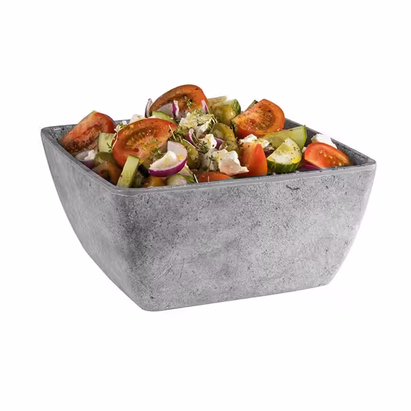 (6 pieces) Bowl - ELEMENT - melamine - 3.8 liters - square - grey