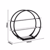 Etagere / Buffet Stand - Stainless steel & plexiglass - Black - round - Ø390mm - with 3 shelves