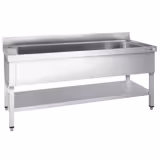 Kastrulldiskbänk Med bottenplatta 1,8 m – 1 kar L 160 x B 50 x T 35 cm