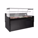 Serve Over Counter - 1880x975mm - black front - with sliding rear windows - marble worktop - capacity 175 litres