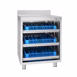 Commercial Stainless Steel Drawer Cabinet – 3 drawers - 647x600x970mm - upstand - fits 500x500 racks