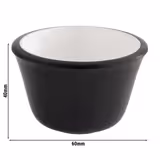 (6 stuks) Dipschaaltje - Melamine - 40ml - hoekig - 60x60mm - Zwart/Wit
