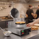 Wafelijzer - Enkel - Mechanisch - 1,3kW - Hartvormige wafel - Ø 180mm - met timer - met anti-aanbaklaag