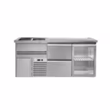 Oluttiski Premium PLUS - 1950x700mm - 1 lasiovi ja 2 laatikkoa