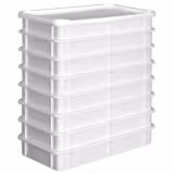 9-tlg Teigbehälter-Set - 8 Behälter & 1 Deckel - EN 600x400 - Höhe: 100mm - Polypropylen - Weiß