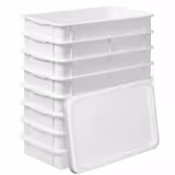 Pizza Dough Tray Set - EN 600x400 - Height: 100mm - Polypropylene - White - 8 Containers & 1 Lid