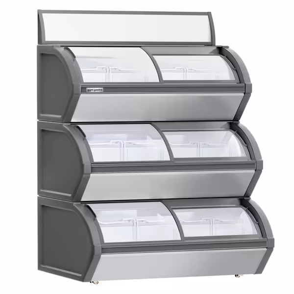 Congélateur vitré à portes coulissantes PROFESSIONNEL - 1200x900mm - 420 L - Avec 6 couvercle(s) coulissant(s) en verre - 3 zones de réfrigération indépendantes