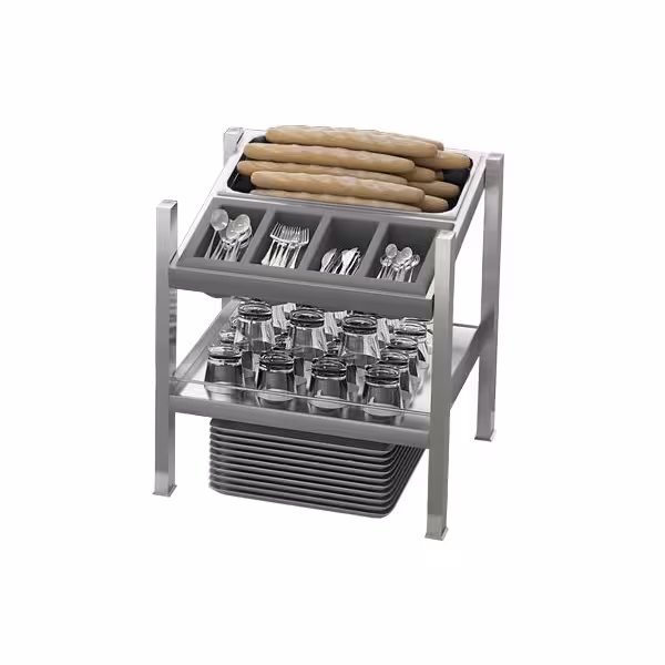 Portaposate & portapiatti PRAG - da banco - 600x750mm - Altezza: 600mm - 600mm - acciaio inox