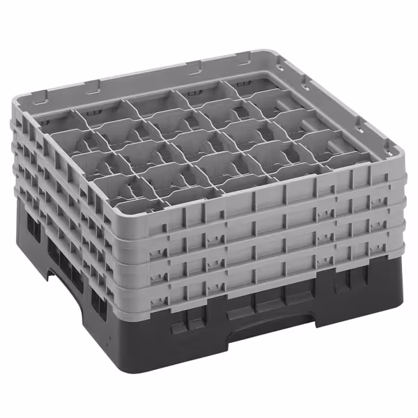 CAMBRO | CAMRACK® - Klaasipesukorv 1/1 4 pikendusega - 500x500mm - 25 sektsiooni - must
