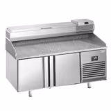 Commercial Pizza Prep Counter - Granite Top PREMIUM PLUS - 1738x800mm - with 2 doors - incl. refrigerated topping unit - 7x GN 1/4