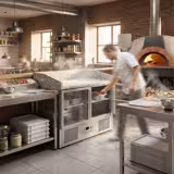 Masă frigorifică pentru preparare pizza ECO - cu blat din granit - 935x700 mm - cu 2 uși din sticlă
