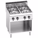 Cucina a gas professionale - LORENZO 700 - 800x714x1070mm - 21,5 kW - 4 fuochi - su vano aperto