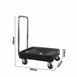 Carrello di trasporto per cestelli lavastoviglie - 580x580mm - con 1 piano di appoggio in plastica