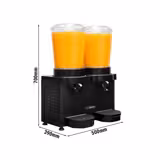 Distributeur d’Ayran / de Jus - 2x 10 Litres - 500 Watt - Noir