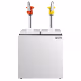 Dosatore per salse - Acciaio inox - 2x2,5L - 190x240x268mm - einstellbarer Dosierung - con contenitore - beccuccio antigoccia - incl. telaio di supporto in acciaio inox