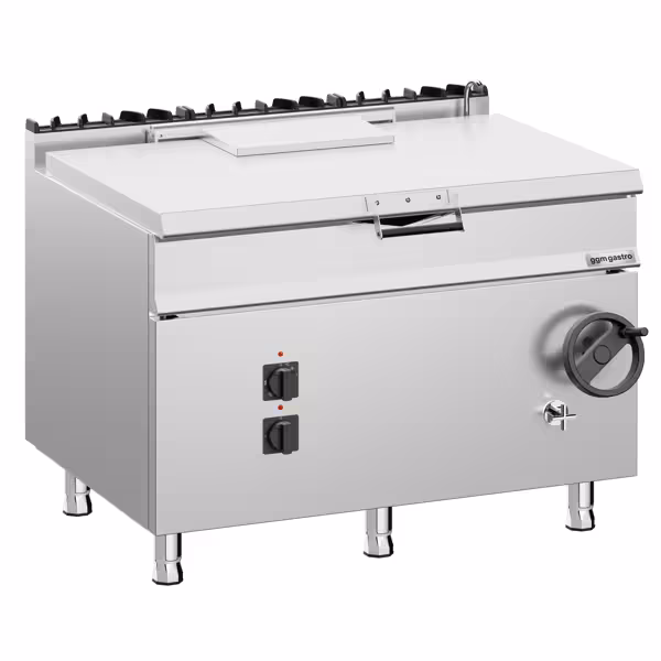 Frigideira eléctrica basculante - 120 litros - 19 kW - com volante e ligação à água