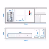 Biertheke Premium PLUS - 2500x700mm - 1 Tür & 4 Schubladen