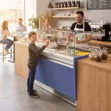 Vitrine à glace LIAM – 1310 mm – refroidissement statique – pour 10+10 bacs à glace de 5 litres – Bleu