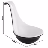 (24 pcs) Canape spoon - HALFTONE - Melamine - 100mm - Black/White
