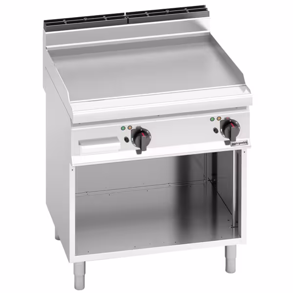 Fry Top Elettrico Professionale - 9,6 kW - Liscio - Superficie di cottura: 795x500mm - incl. sottotelaio