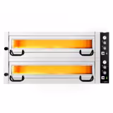 Elektrische pizzaoven - 1462x1360x720mm - 2 kamers - 2x9 pizza’s Ø34cm (chamotte bakvloer) - tot 450°C - Handmatig