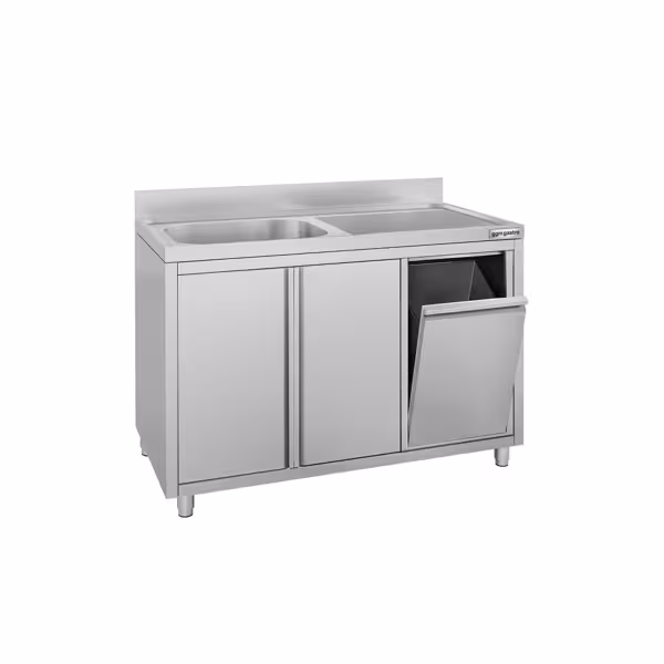 Spülschrank ECO - 1200x700mm - mit Abfallbehälter & 1 Becken links