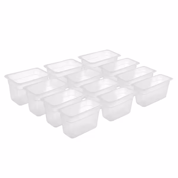 (12 pcs) Polypropylene Container - GN 1/9 - Translucent - 0.85 L - Height: 100 mm