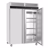 Upright Fridge Stainless steel ECO - 1180L - with 2 doors - On castors - Lockable