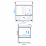 Commercial Pizza Prep Counter - Granite Top PREMIUM - 935x700mm - with 2 doors