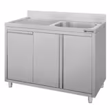 Commercial Sink Cabinet ECO - 1200x700mm - with waste bin & 1 bowl right-hand