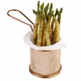 (6 pieces) Stainless Steel Mini Fry Serving Baskets – Copper finish - 80×80×75 mm - Square