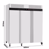 Commercial Upright Freezer ECO – Stainless Steel – 2100 L – 3 Stainless Steel Doors – Plastic Interior Door Lining