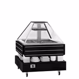 Buffet gekoeld DUBLIN - 1700mm - met gekoelde kuip & zwenkwielen - voor 4x GN 1/1 - bruin