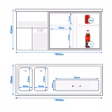 Commercial Refrigerated Beer Counter PREMIUM PLUS- 1950x700mm - with 4 drawers