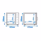 Mini Tütsüleme Fırını - Manuel Kontrol - Elektrikli - 2 Raflı & Cam kapı - 433x472x398.4mm - Siyah
