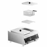 Dubbel elektrisk fritös - 13+13 liter - 9 kW - med avtappningskran