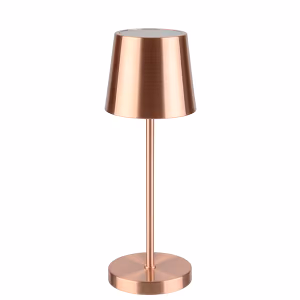 Tafellamp - MERLE Micro - LED - oplaadbaar - draadloos - IP54 - dimbaar in 3 standen - Ø90mm - Koper