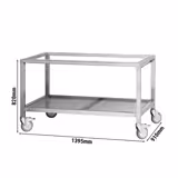 Soubassement ouvert - 1395x910x820mm - Inox - Série ERHM, GHKM & EHKM - avec roulettes